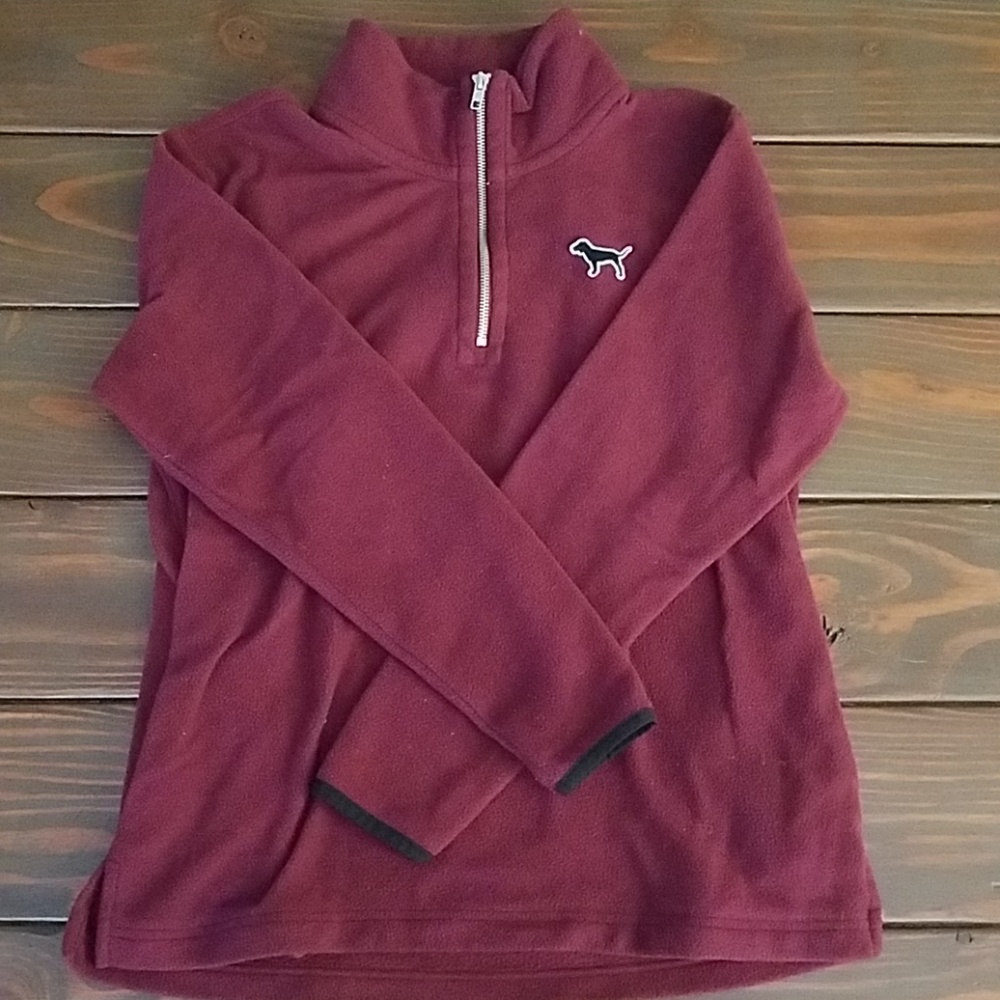 Vs pink fleece quarter zip